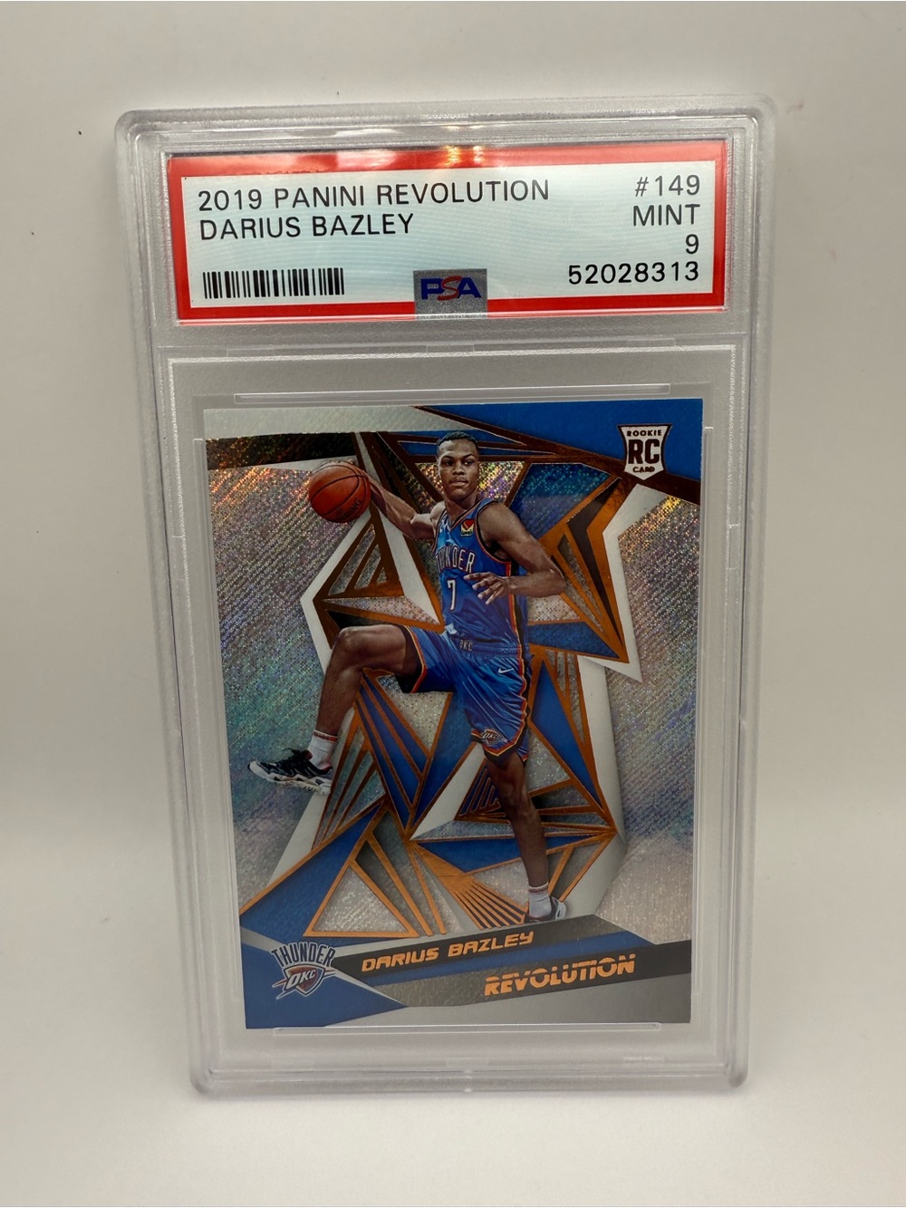 2019 Panini Revolution Darius Bazley RC PSA 9 Mint #149 Clean Grade